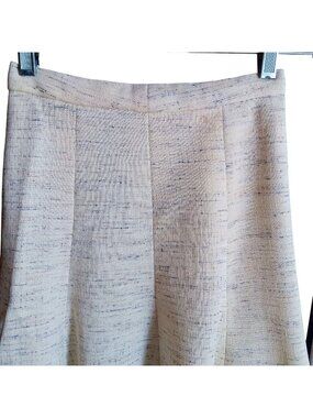 True Vintage Skirt 23W SMALL 23" 1970's IVORY/GRAY FLECK STRETCH KNIT POLYESTER